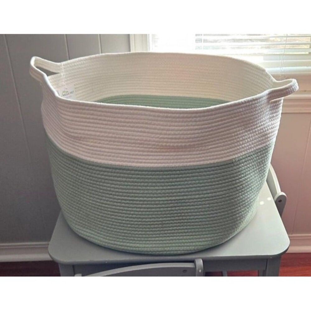 New Extra Large Green Storage Baskets, 22" X 22" X 14" Kids Toy Baskets Storage